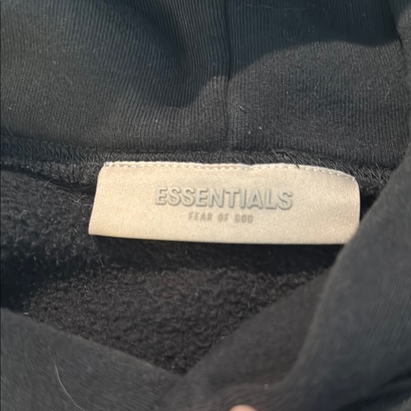 Essentials Black Pullover Hoodie Sweatshirt - Picture 2 of 4